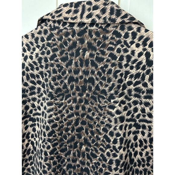 Vtg. Joanna Stretch Button Up Leopard Print Stretch Tunic Blouse-Small - Picture 5 of 6